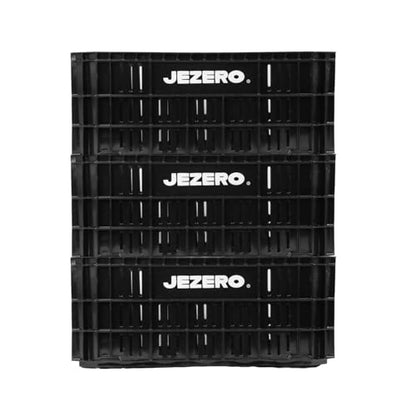 JEZERO Heavy-Duty Plastic Utility Tote | Reinforced Storage Crate for Heavy Loads | Durable & Reusable | 20" x 12" x 8", Black, 3-Pack - color: Black