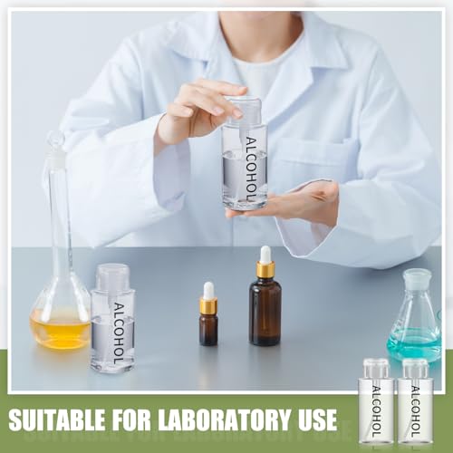 Layhit 3 Pcs 6.7 Oz/ 200 ml Alcohol Pump Dispenser Bottles, Push Down - color: Clear Cap + Clear Bottle, size: 6.7 oz