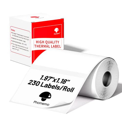 Phomemo Thermal Labels, 1.97"x 1.18", for M110/M100/M220/M108, 230 PCS - color: White, size: 1.97"x1.18"