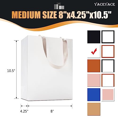 White Gift Bags, 10Pcs 8x4.25x10 White Kraft Paper Bags - color: White, size: 8x4.25x10.5 Inch (Pack of 10)