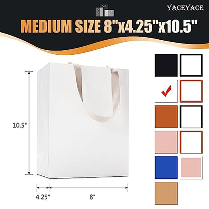 White Gift Bags, 10Pcs 8x4.25x10 White Kraft Paper Bags - color: White, size: 8x4.25x10.5 Inch (Pack of 10)
