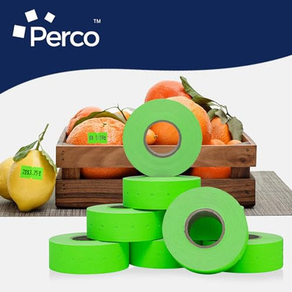 Perco 1-Line Green Blank Price & Date Gun Labels – 32 Rolls, 32,000 Count - color: Fluorescent Green, size: 4 Sleeves