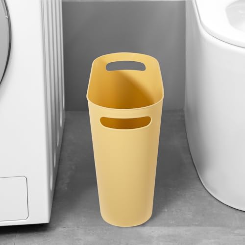 rejomiik Small Bathroom Trash Can, 3.5 Gallon Slim Garbage Can, Yellow - color: Yellow, size: 1 pack