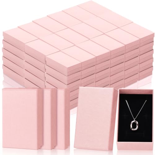 Tenceur 100 Pcs Jewelry Gift Boxes Bulk,Pink - color: Pink