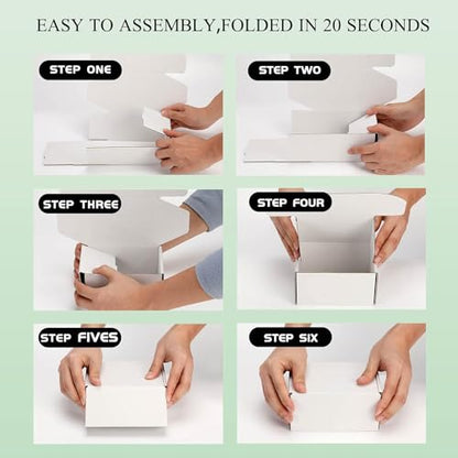 6x6x4 White Shipping Boxes for Small Business, Packing, 25 Pack - color: White, size: 6x6x4 Inch