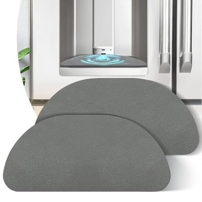 LOPNUR 2 Pack Refrigerator Drip Tray Catcher, 8.3"x3.7" Semi-Circle, Grey - color: Grey, size: Semi Circle - 8.3"x3.7"