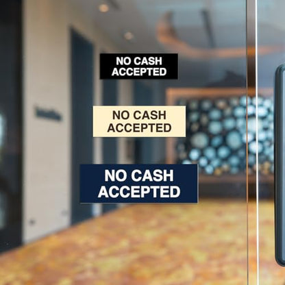 Basic No Cash Accepted Sign (Blue) - Medium - color: Blue, size: 2.5 x 7" - Medium (1 Pack)