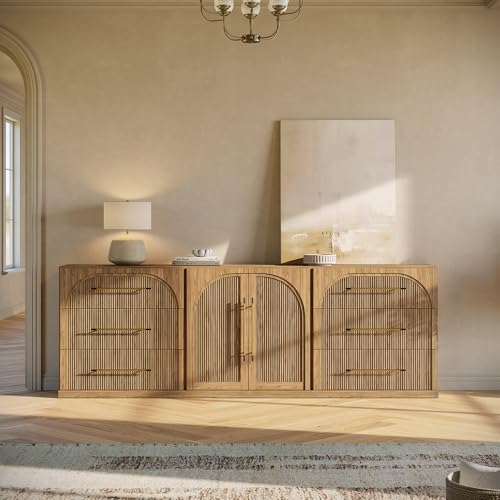 BELLEZE Jagger 3-Piece Modular Sideboard Buffet Cabinet - Camel - color: Jagger Camel Bcc