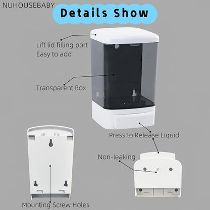 Manual Soap Dispenser Wall Mounted 33.8oz Bathroom Commercial
