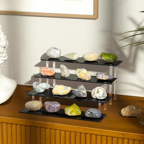 4 Tier Acrylic Display Risers, Black Perfume Organizer, Cupcake Stand