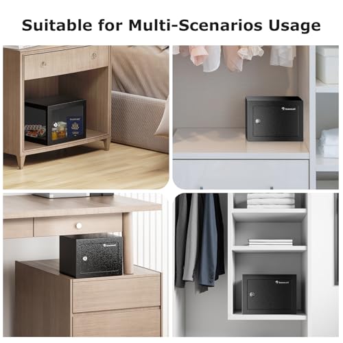 Bonsaii Security Safe Box with Key Lock, 0.23 Cu.Ft for Cash Jewelry Home - size: 0.23 cu.ft.