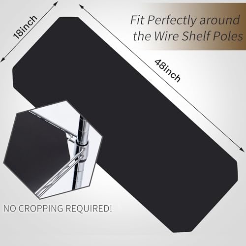 Poofzy Wire Shelf Liner 18" x 48", Set of 5 Black - color: Black, size: 18"x48" 5pcs
