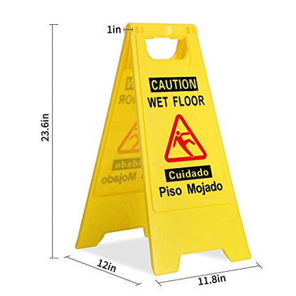 CERLMLAND Wet Floor Sign, Foldable Double-Sided Warning Signs,2-Pack Yellow - size: 2-Pack