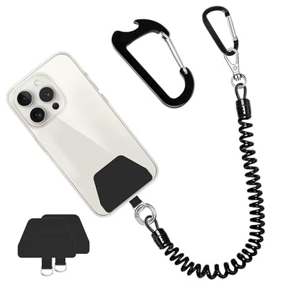 Doormoon Phone Tether Anti Theft, Phone Lanyard With Heavy Duty Carabiners - color: Charcoal.