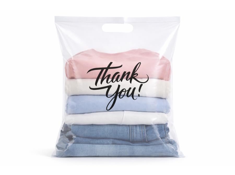 Infinite Pack 100 Clear Plastic Bags With Handles, 12x15 Inches - color: Clear, size: 12" X 15", PACK OF 100