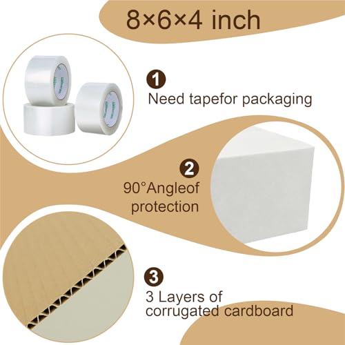 40 Pack 8x6x4 Inches Small Shipping Boxes, White Corrugated Cardboard Boxes for Packaging Small Business, Mailing Boxes, Small Moving Boxes - size: 40 Pack 8x6x4 Inches
