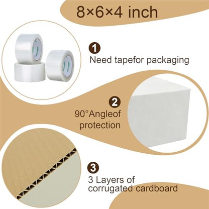 40 Pack 8x6x4 Inches Small Shipping Boxes, White Corrugated Cardboard Boxes for Packaging Small Business, Mailing Boxes, Small Moving Boxes - size: 40 Pack 8x6x4 Inches