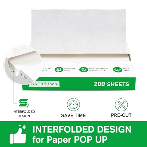 EcoDispose Precut POP UP Deli Paper Sheet, 200 Pack, 8" x 10.5", White - color: White, size: 8“x10.5”