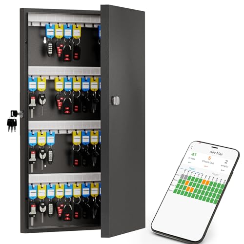 WeHere 96-Key Key Lock Box, Steel Key Holder Cabinet with Combination Lock - size: 2.3inx15.7inx26in