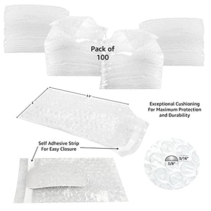 Bubble Pouches, 100 Pack, 4" x 5.5" - size: 4" x 5.5"