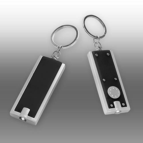 DISCOUNT PROMOS 10 Flashlight Keychains Pack - Rectangle, Plastic - Black - color: Blank – Black, size: 10 keychains