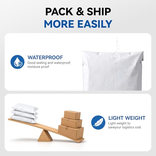 Poly Mailers 6x9 Inch White 100 Pack, Mini Self Adhesive Shipping Envelopes for Small Business, Strong Adhesive Waterproof and Tear-Proof Postal Bags - color: White, size: 6"x9"(100pcs)