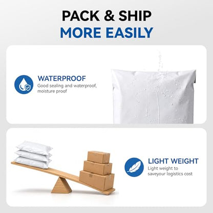 Poly Mailers 12x15.5 Inch, 100PCS Self‑Seal Shipping Bags - color: White, size: 12"x15.5"(100pcs)