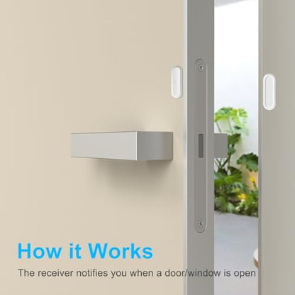 GreenCycle Door Sensor Chime When Door Opens, Entry Alert Chime - color: 3 receivers + 2 chimes