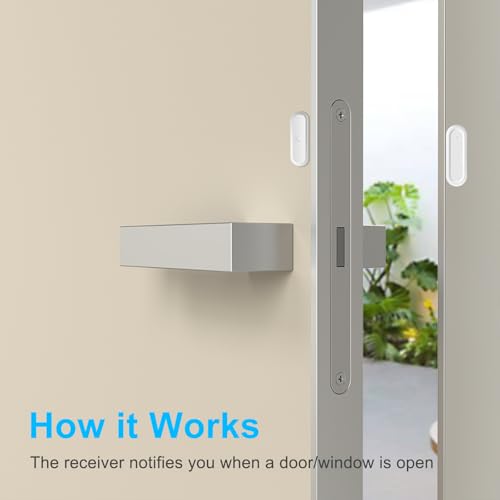 GreenCycle Door Sensor Chime When Door Opens, Entry Alert Chime - color: 3 receivers + 2 chimes