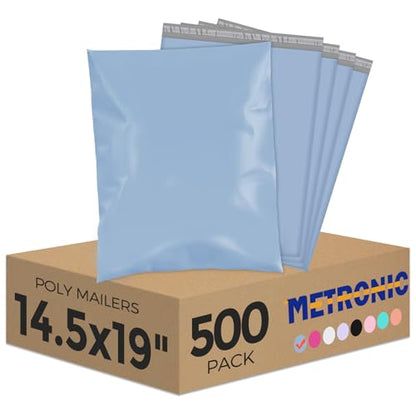 Metronic Poly Mailers 14.5x19 500PC Large Shipping Bags for Small Business - color: Blue, size: 14.5x19 500PC