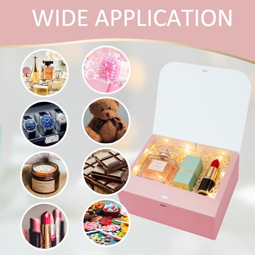 LWYMX 12 PCS Pink Gift Boxes with Lids，9.8x7.8x3.9, Bridesmaid Proposal Box with Ribbon, Gift Boxes for Wedding, Christmas, Valentine's Day,Birthday,Baby Shower and the other Parties - color: Pink, size: 1 Count (Pack of 12)