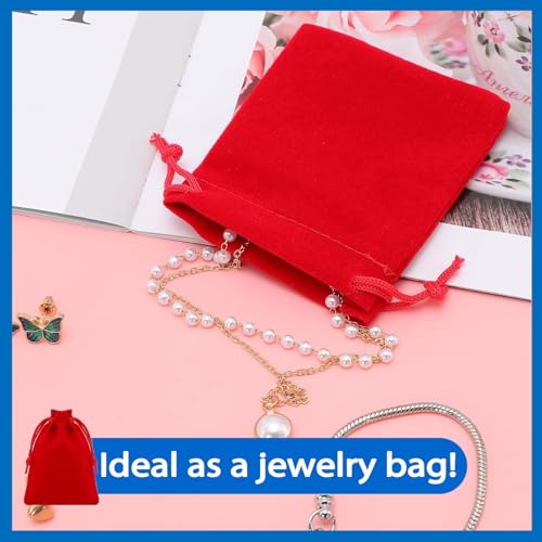 Gabotrie 48Pack Velvet Drawstring Bags, 2.8x3.5 In Jewelry Pouches, 12Color