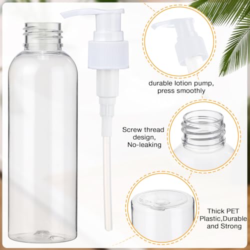 Nuenen 48 Pcs 4oz/120ml Lotion Bottles with Pump, White and Clear - color: White and Clear