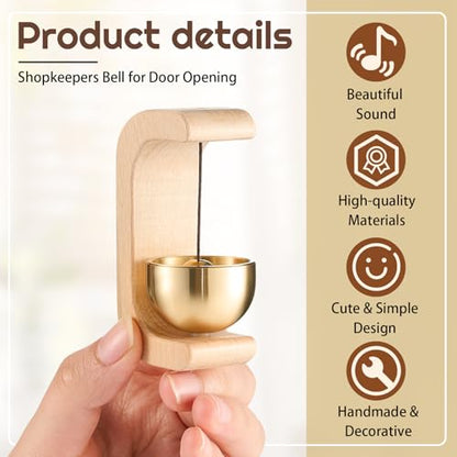 Zonon 4 Pcs Magnetic Wooden Doorbell Chime, Black Walnut,Nature Beech - color: Black Walnut,nature Beech