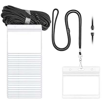 Breakaway Lanyards for Badges Holder 10 Pack with 4x3 ID Card Holder - color: Breakaway Black, size: 10 Pack