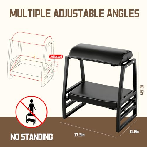 Under Desk Iron FootRest,Adjustable 9-Position Ergonomic Foot Stool - color: Black