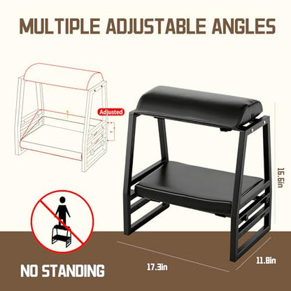 Under Desk Iron FootRest,Adjustable 9-Position Ergonomic Foot Stool - color: Black