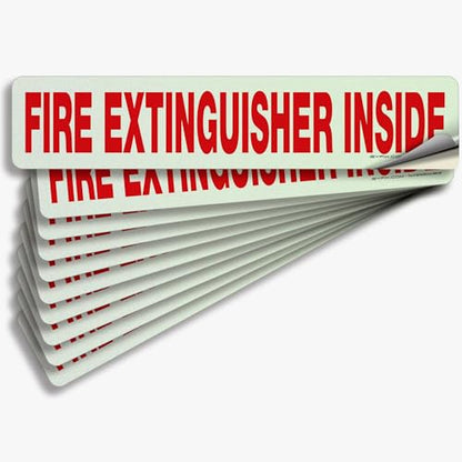 iSYFIX Fire Extinguisher Inside Sign, 12x2.5 in, White Reflective, 10 Pack - color: White Reflective, size: 12x2.5 (10 Pack)
