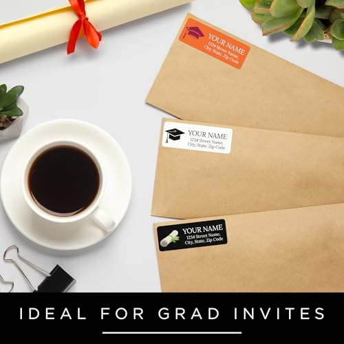 Personalized Graduation Return Address Labels, Custom Announcement Name and Address Mailing Labels Sheets, 30-1200 by My Sign Center
