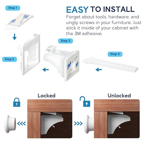Baby Proof Me Baby Proofing Magnetic Child Safety Cabinet Locks, 36-Pack - size: 36 Locks + 9 Keys