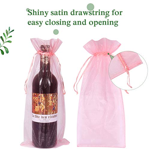 HRX Package 30pcs Mesh Organza Wine Bags for Gift Giving (Pink) - color: Blush Pink