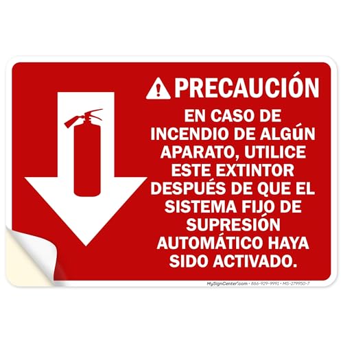 PrecautionIn Case Of Appliance Fire Use This Extinguisher Only Sign, 10x7 Inches, 4 Mil Vinyl Decal Stickers Weather Resistant, Made in USA by My Sign Center - size: 7x10 Vinyl Sticker
