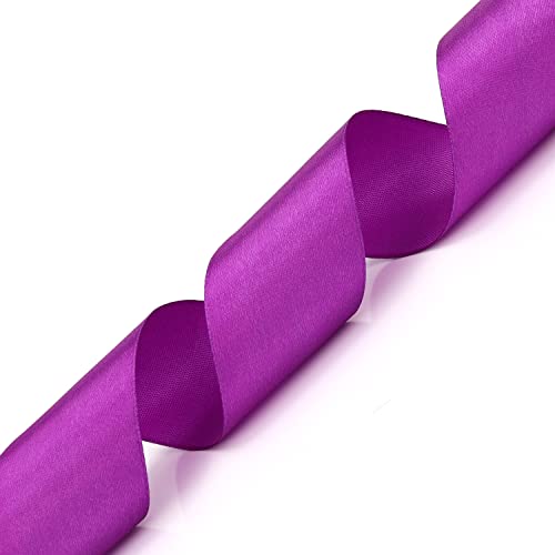 Nsilu 25 Yards 1-1/2 inches Wide Satin Ribbon Suitable for Wedding, Party and Gift Box Packaging Ribbon (Purple, 1-1/2") - color: Purple