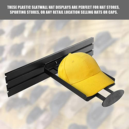 Professional 6-Piece Hat Display Set - Slatwall Mounted Baseball Cap Organizer for Retail Stores Space-Saving Slatwall Hat Rack