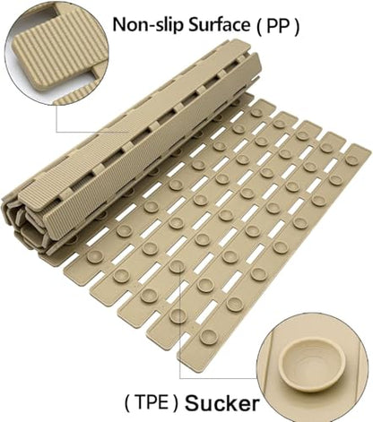 BEMISO Shower Mat Non Slip Bathtub Mat 27.5 x 15.7 Inch Bath Mat for Tub - color: Brown, size: 27.5 x 15.7 inches
