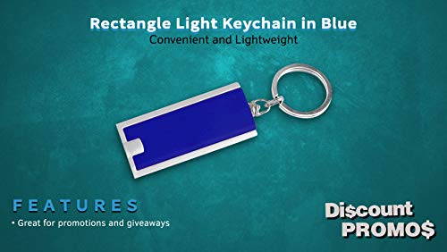 DISCOUNT PROMOS 10 Flashlight Keychains Pack - Rectangle, Plastic - Blue - color: Blue, size: 10 keychains