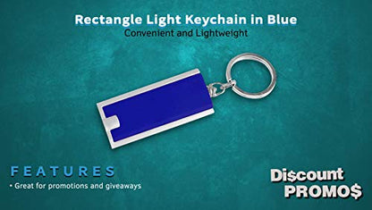 DISCOUNT PROMOS 10 Flashlight Keychains Pack - Rectangle, Plastic - Blue - color: Blue, size: 10 keychains