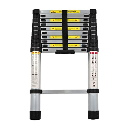 10.5 FT Telescoping Aluminum Extension Ladder, 330 lbs Capacity - size: 10.5ft