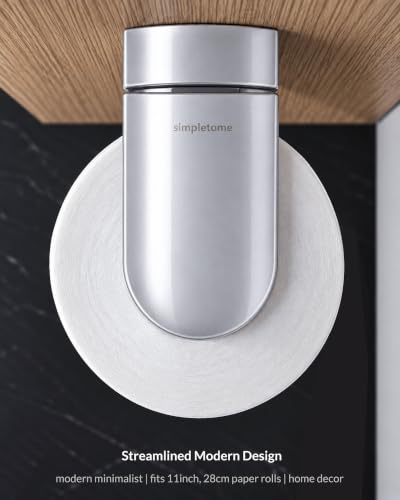simpletome ONE Hand Paper Towel Holder Under Cabinet (Pearl Chrome Silver) - color: Pearl Chrome Silver