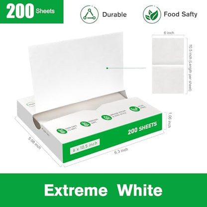 EcoDispose Precut POP UP Deli Paper Sheet, 200 Pack, 6" x 10.5", White - color: White, size: 6“x10.5”